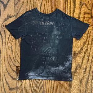 Y2K Affliction Alt Grunge Skulls and Crosses T Shirt